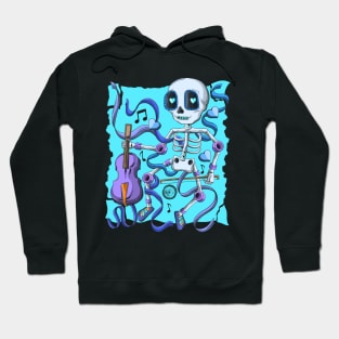 The Skeleton Violin Lover- Día De Los Muertos- Violin music Lover Hoodie